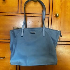 Kate Spade Blue Zip Top Nylon Tote Retail $228.